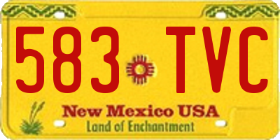 NM license plate 583TVC