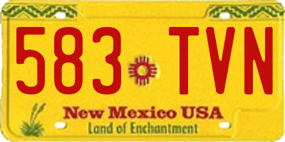 NM license plate 583TVN