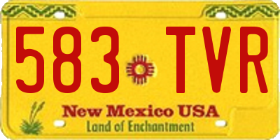 NM license plate 583TVR