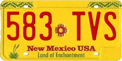 NM license plate 583TVS