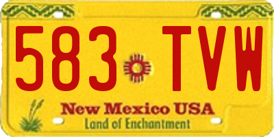 NM license plate 583TVW