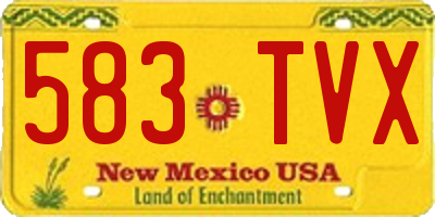 NM license plate 583TVX