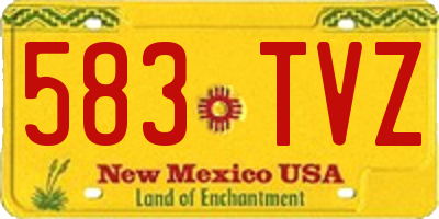 NM license plate 583TVZ