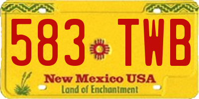NM license plate 583TWB