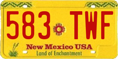 NM license plate 583TWF