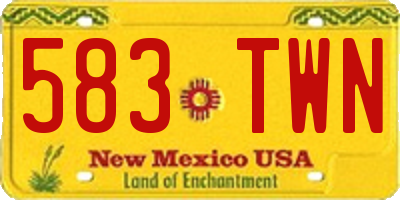 NM license plate 583TWN