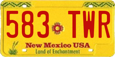 NM license plate 583TWR