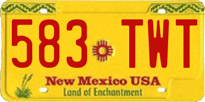 NM license plate 583TWT