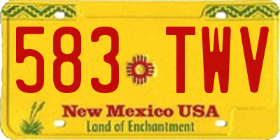 NM license plate 583TWV
