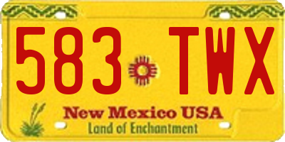 NM license plate 583TWX