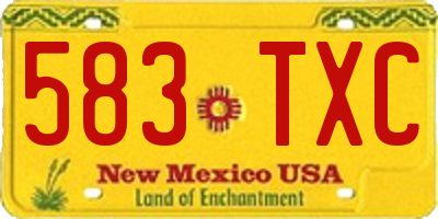 NM license plate 583TXC