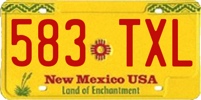 NM license plate 583TXL