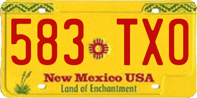 NM license plate 583TXO