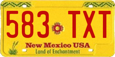 NM license plate 583TXT