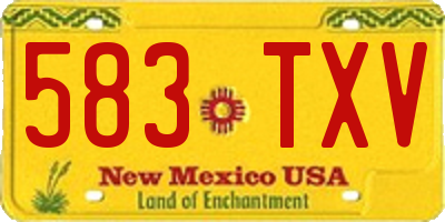 NM license plate 583TXV