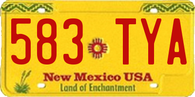 NM license plate 583TYA