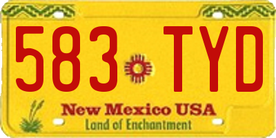 NM license plate 583TYD