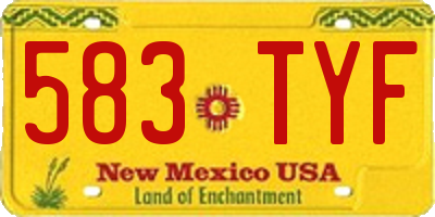 NM license plate 583TYF