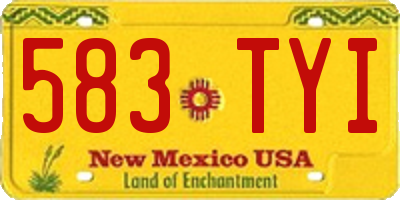 NM license plate 583TYI