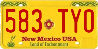 NM license plate 583TYO