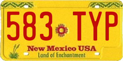 NM license plate 583TYP