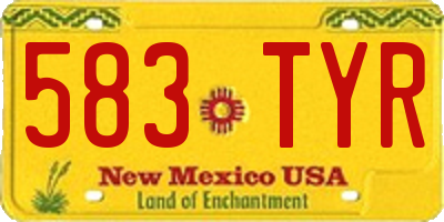 NM license plate 583TYR