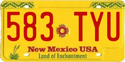 NM license plate 583TYU