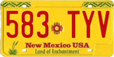 NM license plate 583TYV