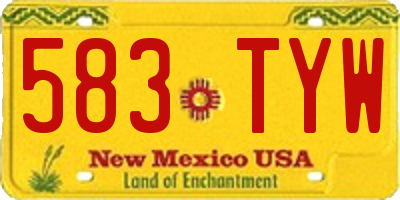 NM license plate 583TYW