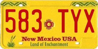 NM license plate 583TYX