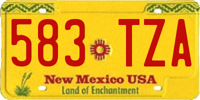 NM license plate 583TZA