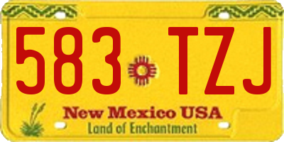 NM license plate 583TZJ