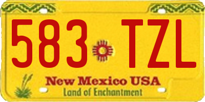 NM license plate 583TZL