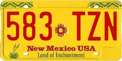 NM license plate 583TZN