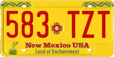 NM license plate 583TZT