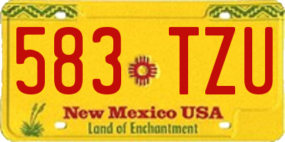 NM license plate 583TZU