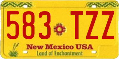 NM license plate 583TZZ