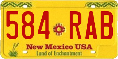 NM license plate 584RAB