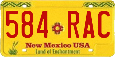 NM license plate 584RAC