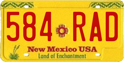 NM license plate 584RAD