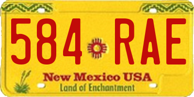 NM license plate 584RAE