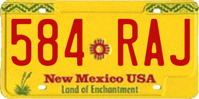 NM license plate 584RAJ