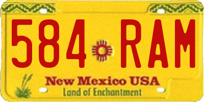 NM license plate 584RAM