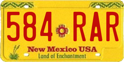 NM license plate 584RAR