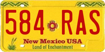 NM license plate 584RAS