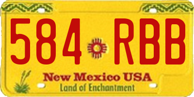 NM license plate 584RBB