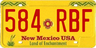 NM license plate 584RBF