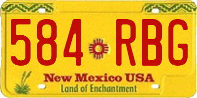 NM license plate 584RBG