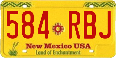 NM license plate 584RBJ