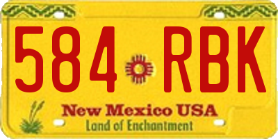 NM license plate 584RBK